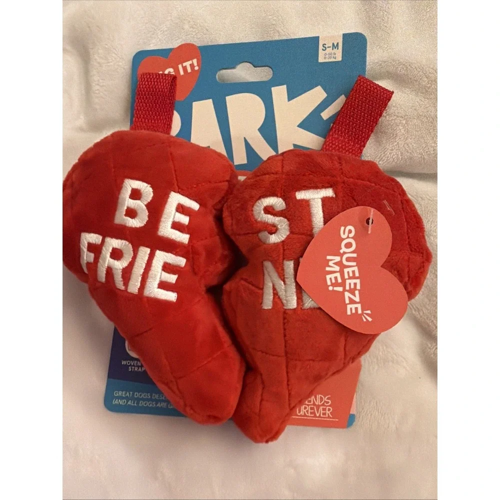 Barkbox Red I Chews You Best Friends Furever Heart Dog Squeeze Toy Size S-M